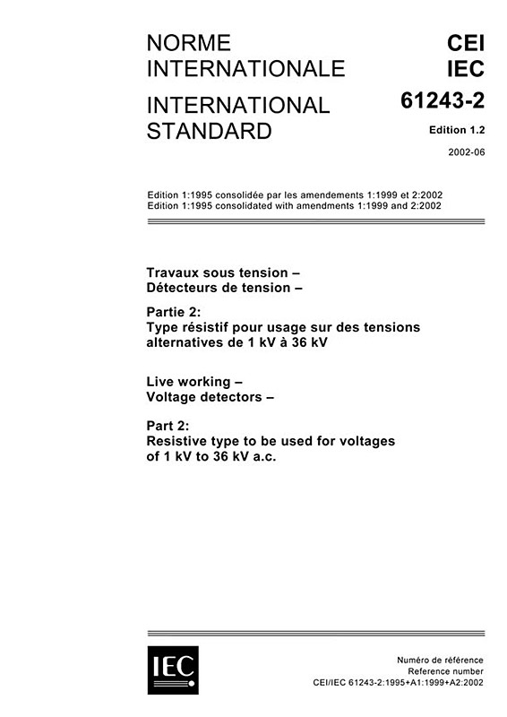 Cover IEC 61243-2:1995+AMD1:1999+AMD2:2002 CSV (Consolidated Version)
